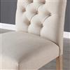 Worldwide Home Furnishings !nspire Beige Button Tufted Fabric Counter Stool (Set of 2)