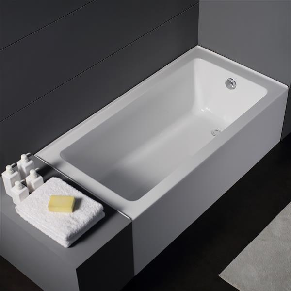 Jade Bath Zen 66 In White Alcove Tub, 66 Inch Bathtub Alcove