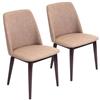 Lumisource Tintori 21.25-in x 33-in Brown Dining Chair (Set of 2)