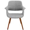Lumisource Vintage Flair 25.75-in x 33-in Gray Polyester Dining Chair