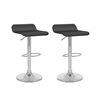 CorLiving Adjustable (23in - 31in) Faux Leather Metal Barstools (Set of 2)-Black