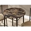 Monarch Brown Marble 3 Pice Metal Dining Set