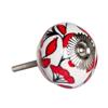 Natural by Lifestyle Brands Handpainted White/Red/Black Ceramic Knobs (8-Pack)