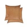 Natural by Lifestyle Brands 18-in Tan Torino Cowhide Pillow (2 Pack)