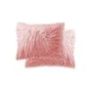 Luxe Mongolian Rose 12-in x 20-in Faux Fur Pillows (2 Pack)