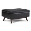 Simpli Home Owen 34.1-in x 26-in Distressed Black Coffee Table Ottoman with Storage