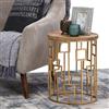 Simpli Home Rhys 15.75-in x 15.75-in x 21.5-in Round Gold Accent Table