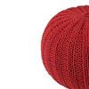 Simpli Home Shelby 20-in x 20-in x 14-in Candy Red Cotton Round Pouf