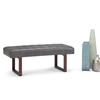 Simpli Home Driscol 48-in x 18.1-in x 18.1-in Grey Faux Leather Large Ottoman Bench
