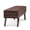 Simpli Home Oscar Brown Faux Leather Extra Wide Ottoman Bench