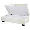 CorLiving Antonio 46-in x 28-in x 18-in White Bonded Leather Storage Ottoman