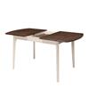 CorLiving Dillon Extendable Dark Brown and Cream Oblong Dining Table with Butterfly Leaf