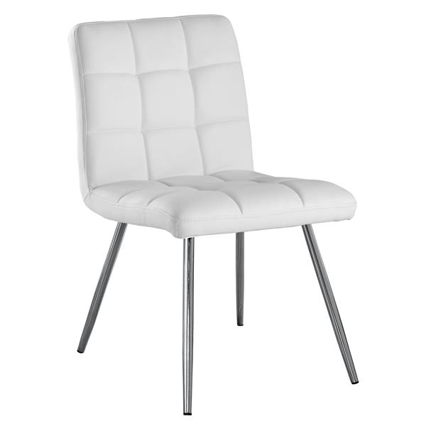 Monarch White Faux Leather Dining Chair, Modern Leather Chairs Canada