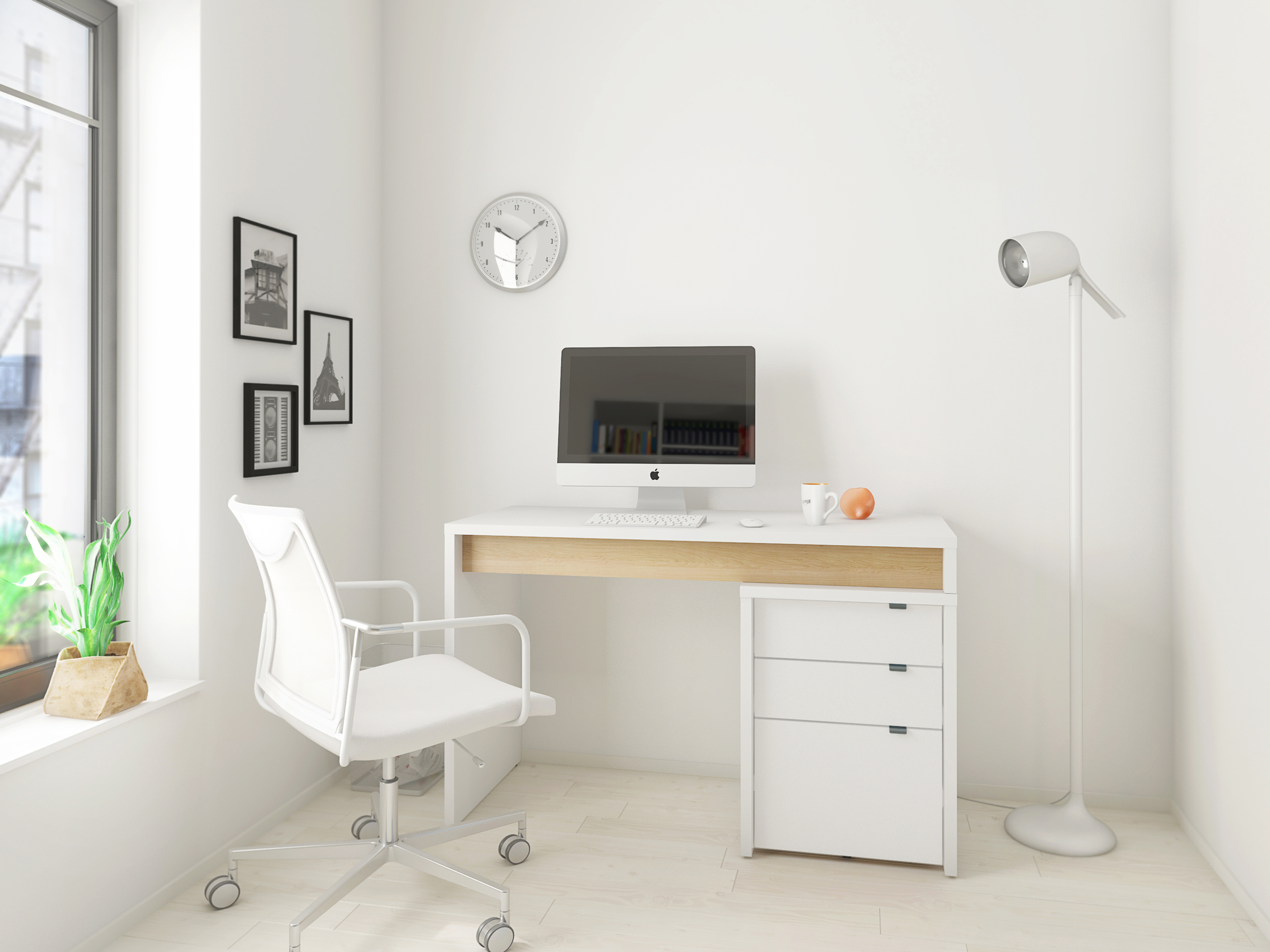 Image of Nexera Chrono White and Maple 2-Piece Home Office Set
