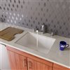 ALFI brand 20.125-in x 23.625-in White Single-Basin Standard Undermount Residential Kitchen Sink