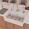 ALFI brand Apron Front/Farmhouse Kitchen Sink - Double Bowl - 31.75-in x 17.75-in - White