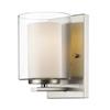 Z-Lite Willow 4.5-in Brushed Nickel 1 Light Wall Sconce