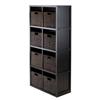 Winsome Wood Timothy 25.63 x 53.11-in 9 Piece Panel Shelf  With 8 Baskets Black