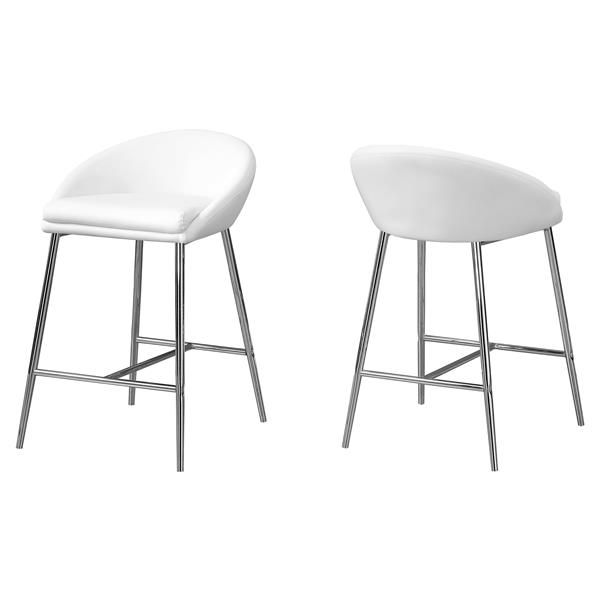 Monarch 24 In Faux Leather Barstools, White Leather Counter Stools Canada