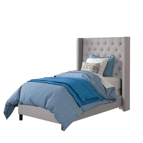 Fabric Upholstered Twin Bed, Twin Bed Under $50