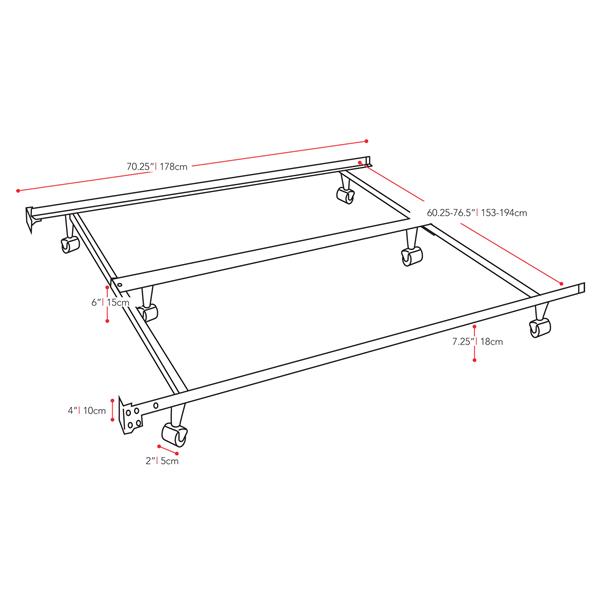 Corliving Black Queen Or King, How To Adjust Bed Frame From Queen King