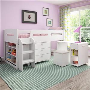 White 80 In X 50 Loft Bed, Madison Collection Bunk Bed