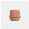 Umbra 6.25-in x 6.7-in x 6.7-in Earthenware Brown Pleated Planter