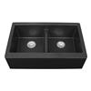 Karran Black Quartz 34-in Double Apron-Front Kitchen Sink