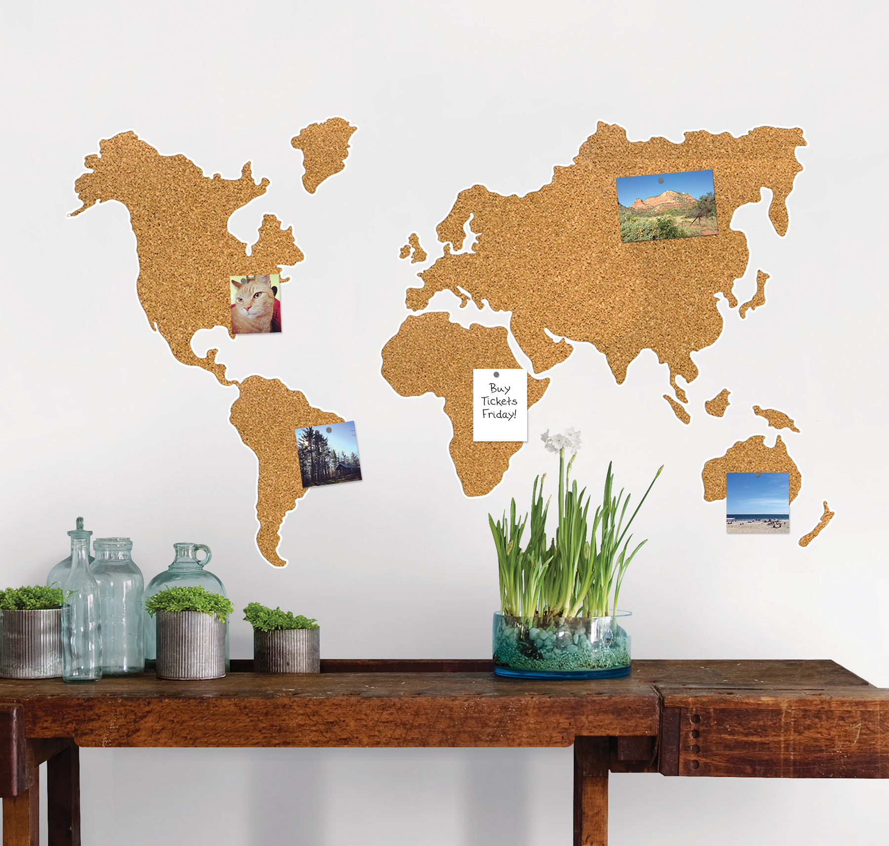 Wall Pops The The World Printed Cork Board 