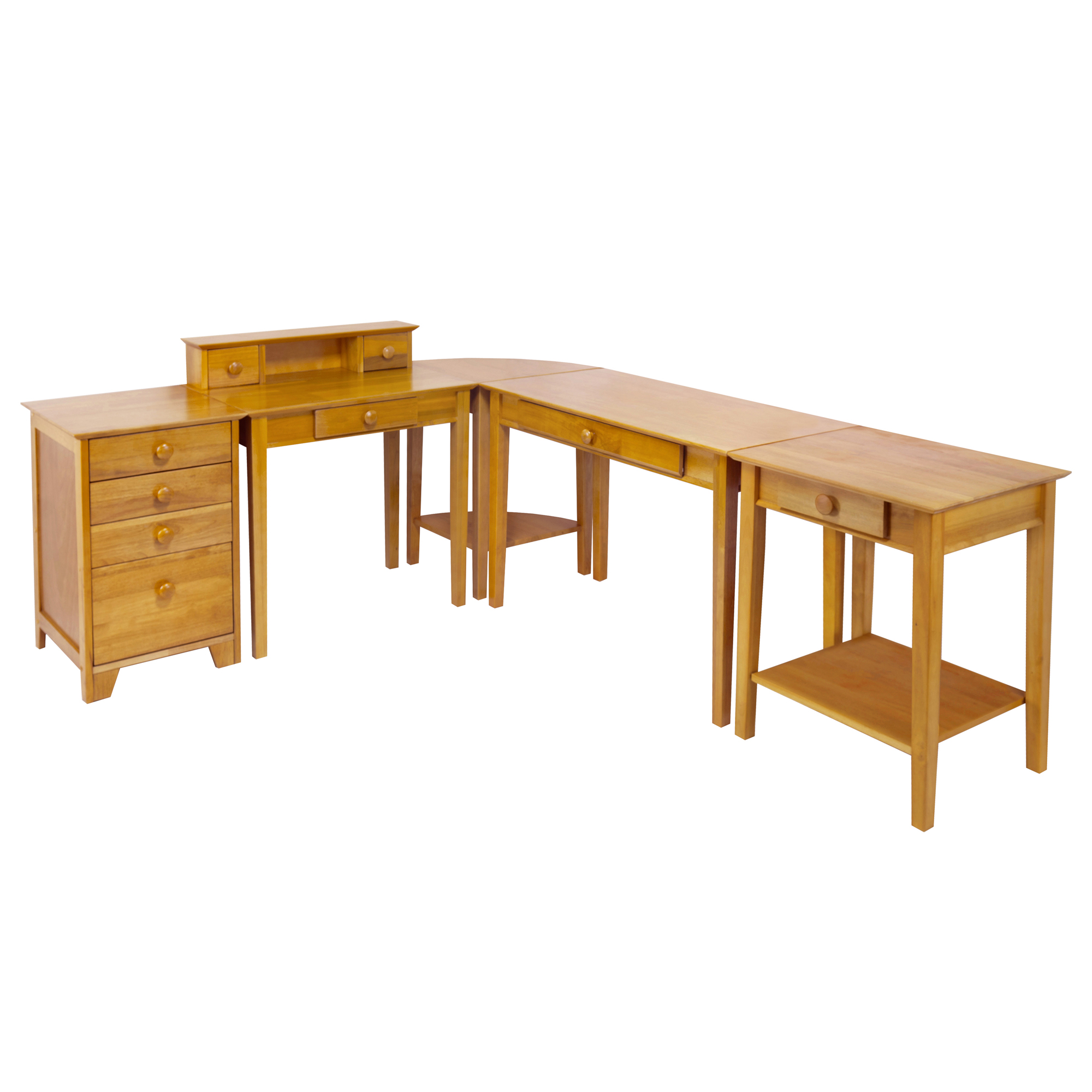 Image of Winsome Wood Studio Honey 5-Piece Wood Home Office Set