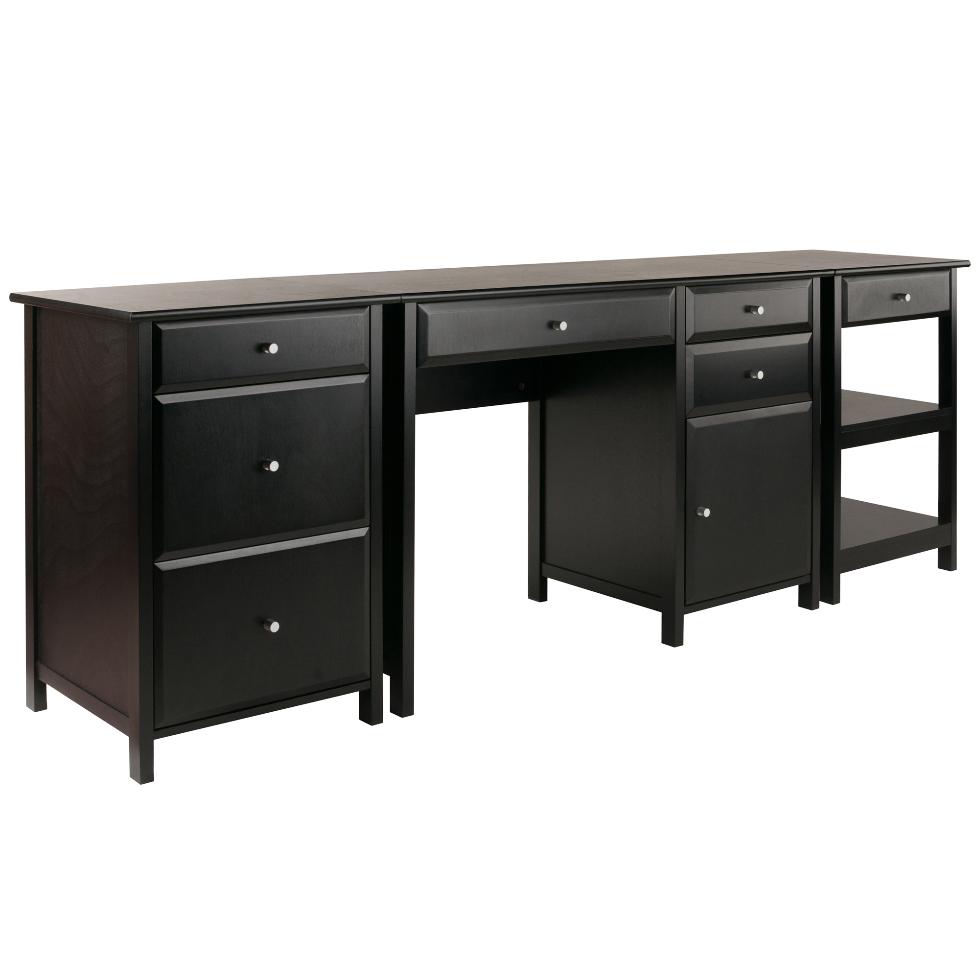 Image of Winsome Wood Delta Black 3-Piece Wood Home Office Set