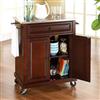 Crosley Furniture 18-in x 28-in Brown Craftsman Wood Kitchen Cart With Stainless Steel Top