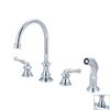 Pioneer Industries Del Mar Polished Chrome 11.5-in Lever-Handles Deck Mount High-Arc Kitchen Faucet with Sprayer