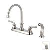Pioneer Industries Del Mar Brushed Nickel 12-in Lever-Handle Deck Mount High-Arc Kitchen Faucet with Sprayer
