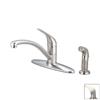Pioneer Industries Legacy Brushed Nickel  8-in Lever-Handle Deck Mount Low-Arc Kitchen Faucet with Sprayer
