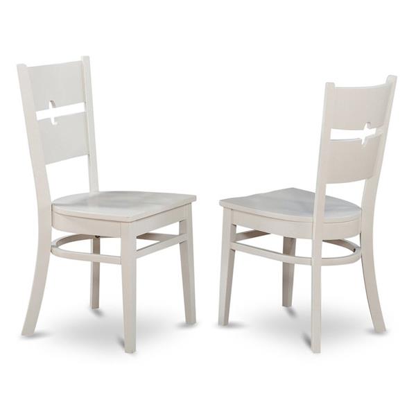 Linen White Rockville Dining Chairs, White Wood Dining Chairs