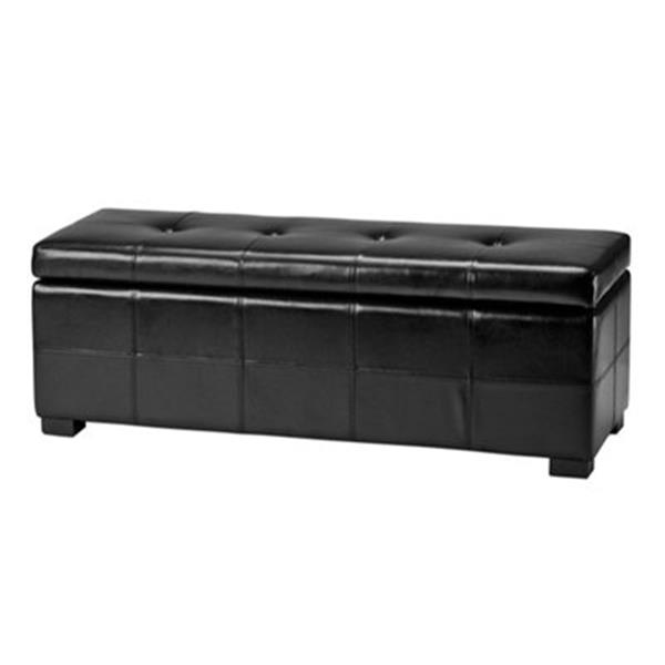 Black Faux Leather Tufted Storage Bench, Leather Storage Bench Canada