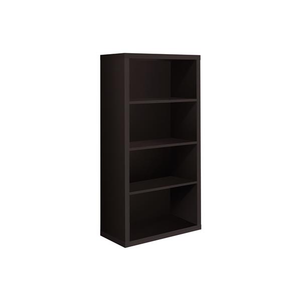 Cappacino Wood Bookcase, Hodedah 4 Shelf Bookcase In Black