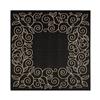 Safavieh Courtyard 8 ft x 8 ft Black and Beige Area Rug