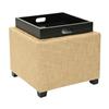 Safavieh Harrison 17.00-in x 18.00-in Gold Polyester Tray Ottoman