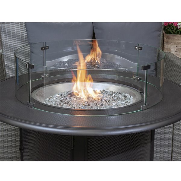 Paramount Round Wind Guard 28 In Clear, Fire Pit Glass Guard