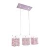 Classic Lighting Bedazzle 18-in W 3-Light Chrome Kitchen Island Light with Swarovski Elements Rosaline Pink Crystal Shade