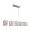Classic Lighting Bedazzle 32-in W 5-Light Chrome Kitchen Island Light with Crystalique-Plus Square Crystal Shade