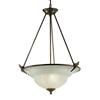 Classic Lighting Roma 23-in English Bronze Traditional Alabaster Glass Bowl Pendant