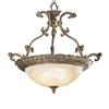 Classic Lighting Montego Bay 28-in Roman Bronze Traditional Alabaster Glass Bowl Pendant