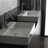 WS Bath Collections Ceramica I White Wall-Mount Rectangular Bathroom Sink with Overflow