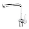 WS Bath Collections Ringo Polished Chrome 11.6-in Lever-Handle Deck Mount Pull-Down Kitchen Faucet
