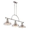 Quoizel Emery 52-in W 3-Light Brushed Nickel Contemporary/Modern Kitchen Island Light with Shade