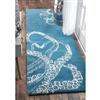 nuLOOM Octopus Tail 8-ft x 10-ft Rectangular Blue Indoor Area Rug
