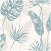 Walls Republic Teal and White Jungle Leaf Floral Unpasted Wallpaper
